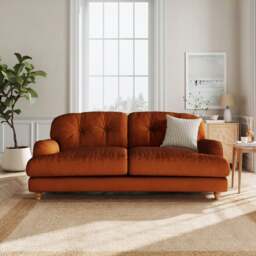 Martha Matte Plush Velvet 3 Seater Sofa - thumbnail 1