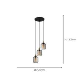 EGLO Chisle 3 Light Cluster Ceiling Light - thumbnail 3