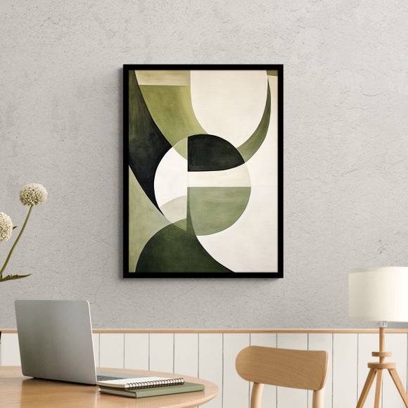 Green Geometric Abstract Framed Print - image 1