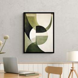 Green Geometric Abstract Framed Print - thumbnail 1