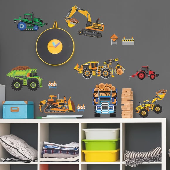 Speed Limit Construction Vehicles Wall Stickers - image 1