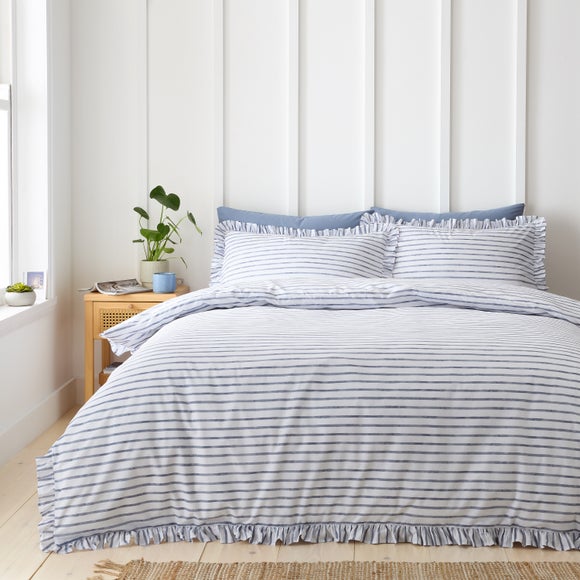 Laylah Frilled Stripe 100% Cotton Duvet Cover & Pillowcase Set - image 1