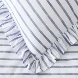 Laylah Frilled Stripe 100% Cotton Duvet Cover & Pillowcase Set - thumbnail 4