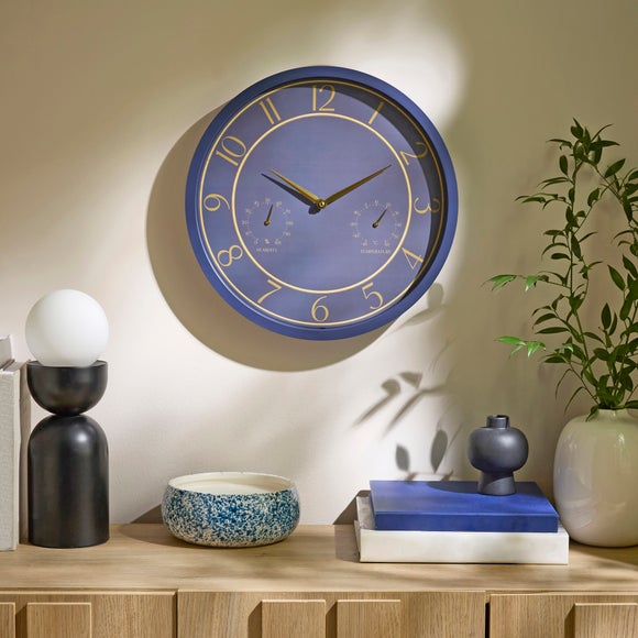 Barometer Indoor Outdoor Round Wall Clock - image 1