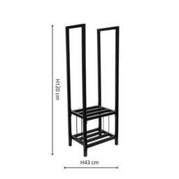 Tall Square Shelved Log Storage Basket - thumbnail 3