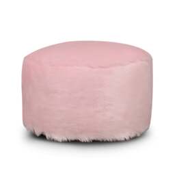 Kaikoo Pink Faux Fur Footstool - thumbnail 1