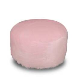 Kaikoo Pink Faux Fur Footstool - thumbnail 2