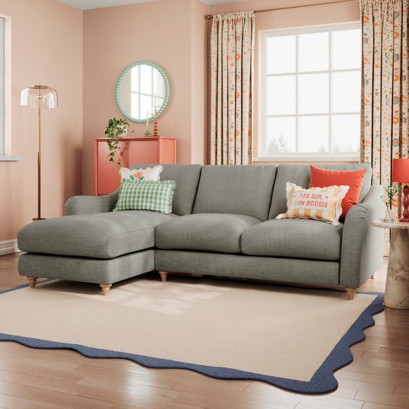 Hattie Slub Faux Linen Corner Chaise - image 1