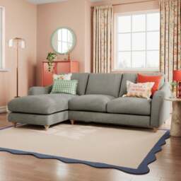 Hattie Slub Faux Linen Corner Chaise - thumbnail 1