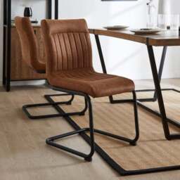 Felix Set of 2 Dining Chairs, Faux Leather - thumbnail 2