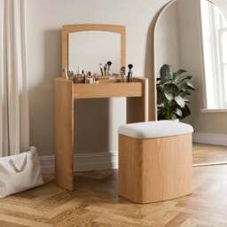 Stevie Compact Dressing Table Set with Mirror and Stool