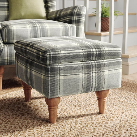 Charnwood Checked Storage Footstool - image 1
