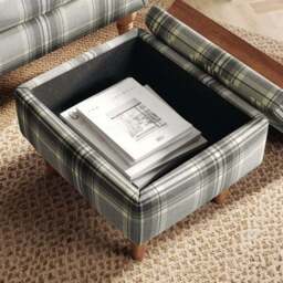 Charnwood Checked Storage Footstool - thumbnail 3