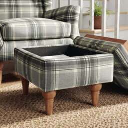 Charnwood Checked Storage Footstool - thumbnail 2