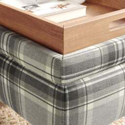 Charnwood Checked Storage Footstool - thumbnail 4