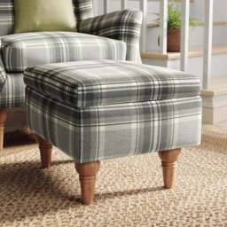 Charnwood Checked Storage Footstool - thumbnail 1