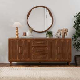 Khari Extra Wide Sideboard, Midtone Mango Wood
