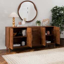 Khari Extra Wide Sideboard, Midtone Mango Wood - thumbnail 2