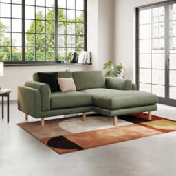 Newton Matte Plush Velvet Corner Chaise Sofa - thumbnail 1