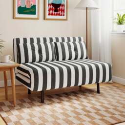 Phoebe Woven Stripe Small Double 2 Seater Sofa Bed
