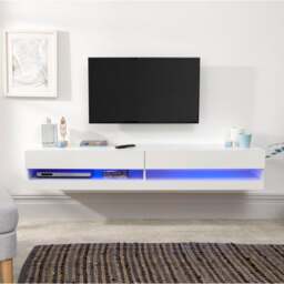 "Galicia LED Wide Floating Wall TV Unit for TVs up to 67""" - thumbnail 1