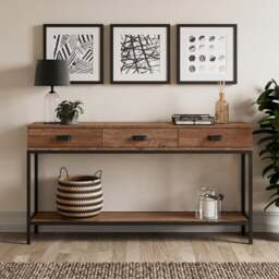 Fulton Extra Wide Console Table, Pine Effect - thumbnail 1