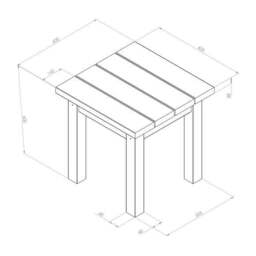 Emily Wooden Square Side Table - thumbnail 6