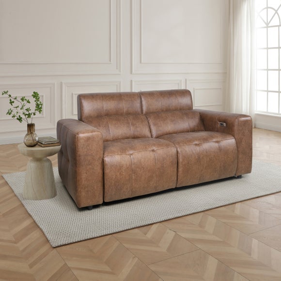 Akari Quilted Faux Leather Power Recliner 3 Seater Sofa - image 1