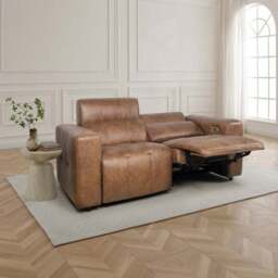 Akari Quilted Faux Leather Power Recliner 3 Seater Sofa - thumbnail 3