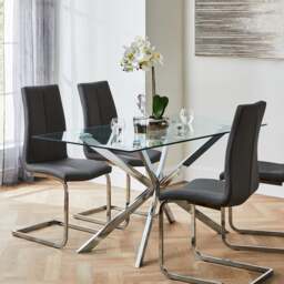 Set of 2 Jamison Dining Chairs, Faux Leather - thumbnail 1