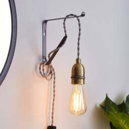 Marsden Pewter Industrial Plug In Wall Light - thumbnail 1