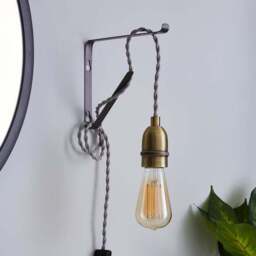 Marsden Pewter Industrial Plug In Wall Light - thumbnail 2