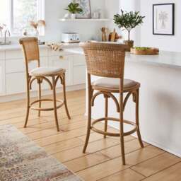 Florine Counter Height Barstool, Fabric - thumbnail 2
