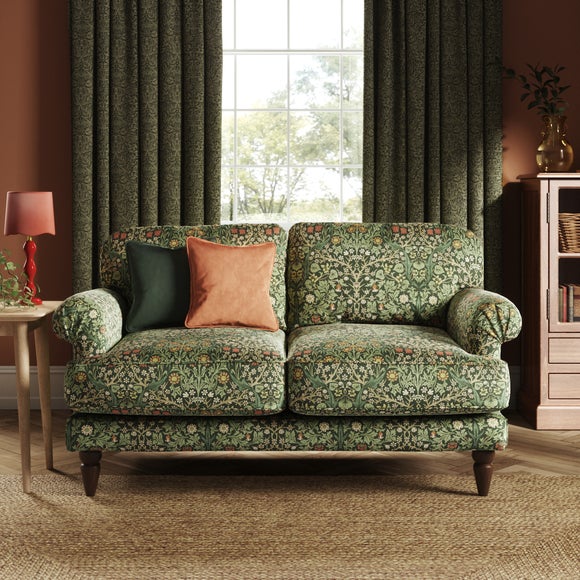 Jolene William Morris Blackthorn Print Velvet 2 Seater Sofa - image 1