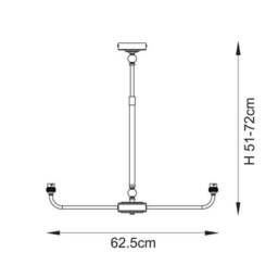 Vogue Leila 2 Light Adjustable Linear Ceiling Light - thumbnail 6