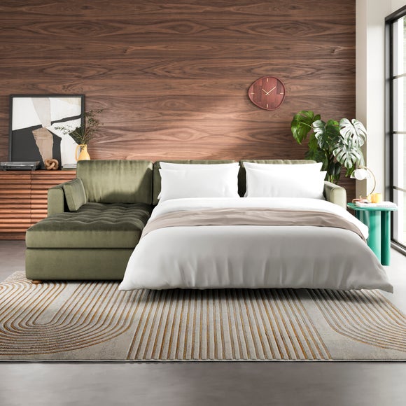Zoe II Velvet Corner Storage Sofa Bed - image 1