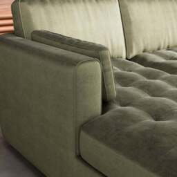 Zoe II Velvet Corner Storage Sofa Bed - thumbnail 4