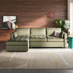 Zoe II Velvet Corner Storage Sofa Bed - thumbnail 2