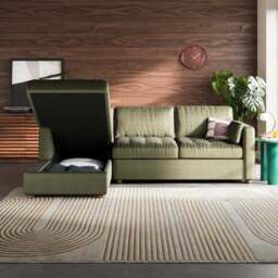 Zoe II Velvet Corner Storage Sofa Bed - thumbnail 3