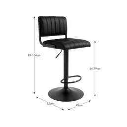 Rhys Height Adjustable Bar Stool, PU - thumbnail 5