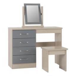 Nevada 4 Drawer Dressing Table Set with Mirror - thumbnail 2