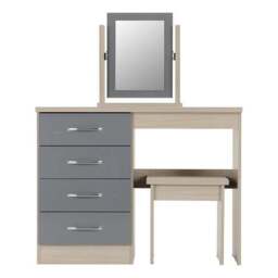 Nevada 4 Drawer Dressing Table Set with Mirror - thumbnail 3
