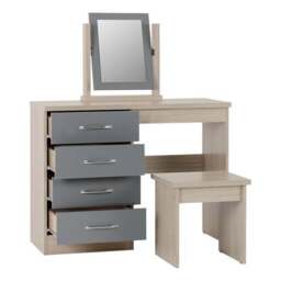 Nevada 4 Drawer Dressing Table Set with Mirror - thumbnail 4