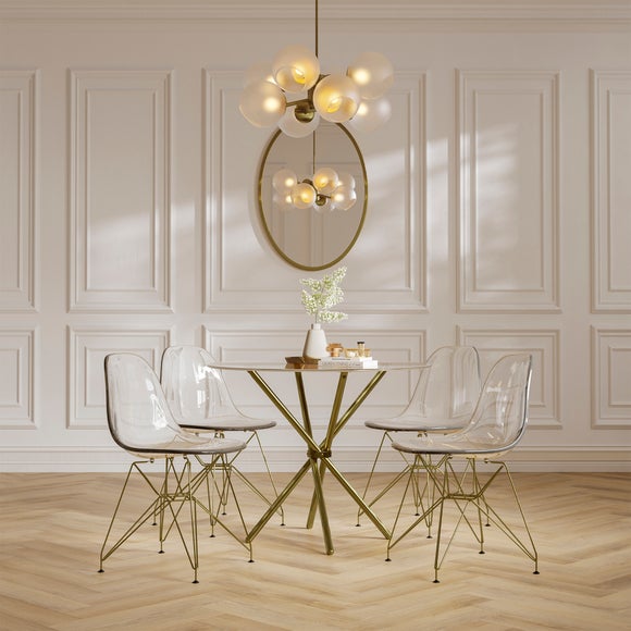 Casa 4 Seater Glass Top Dining Table - image 1