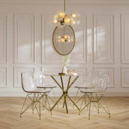 Casa 4 Seater Glass Top Dining Table - thumbnail 1