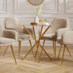 Casa 4 Seater Glass Top Dining Table - thumbnail 2