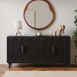 Khari 4 Door Large Sideboard, Mango Wood - thumbnail 1