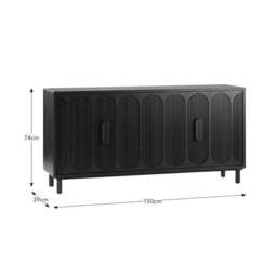 Khari 4 Door Large Sideboard, Mango Wood - thumbnail 6