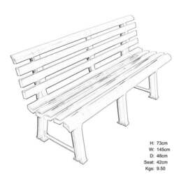 Brindisi 3 Seater White Bench - thumbnail 3