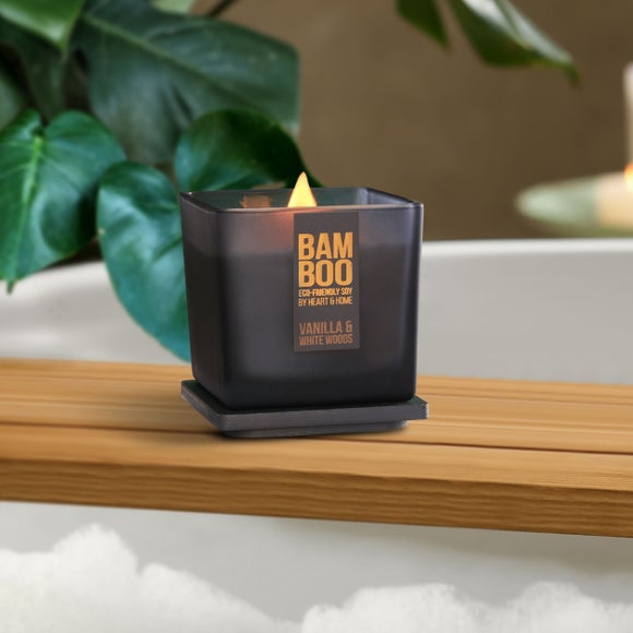 Heart and Home Bamboo Vanilla & White Woods Jar Candle - image 1